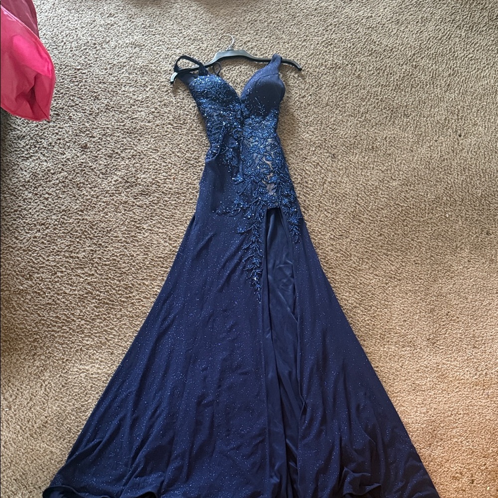 Ellie Wilde Midnight Blue Prom Dress